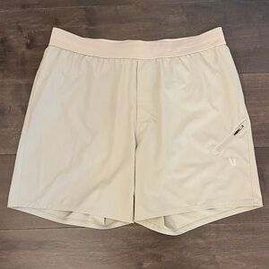 Vuori Men's Beige Athletic Trail Running Shorts